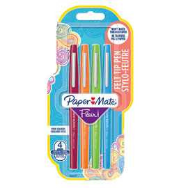 Pennarello flair nylon - colori assortiti fun - papermate - conf. 4 pezzi