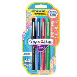 Pennarello flair nylon - colori assortiti classic - papermate - conf. 4 pezzi