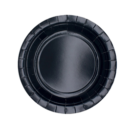 Piatti piani ecocolor - Ø18cm - biodegradabile - nero - big party - conf. 25 pezzi