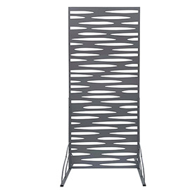 Pannello decorativo - metallo - con piedi laterali - 80 x 180 cm - grigio - verdemax