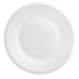 Piatto light - compostabile - Ø 23 cm - bianco - signor bio - conf. 125 pezzi