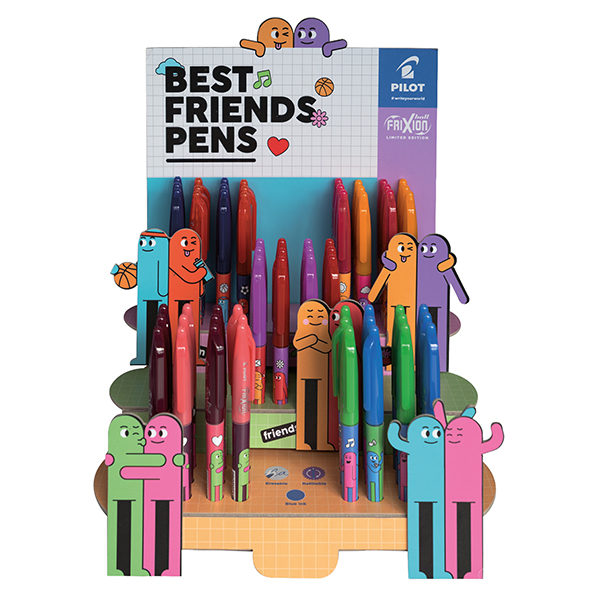 Penna cancellabile frixion ball best friends - fusto colori assortiti - pilot - expo 60 pezzi