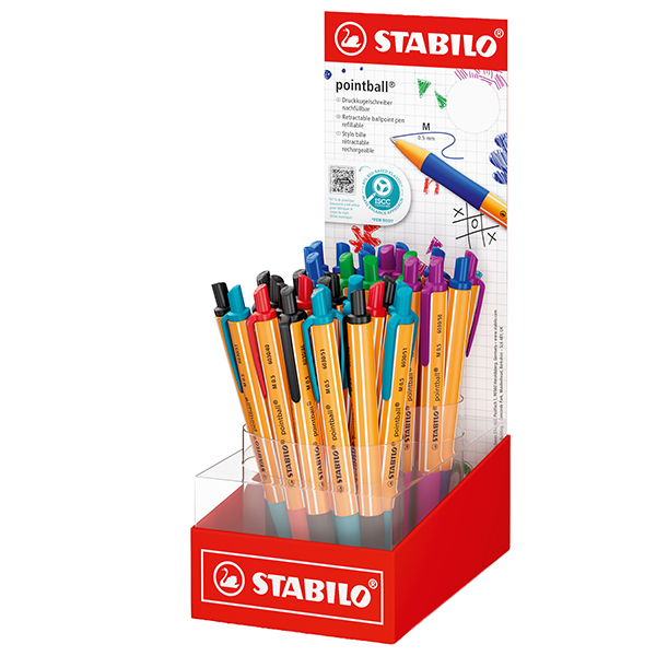 Penna a sfera pointball® - colori assortiti - stabilo - expo 38 pezzi