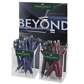Penna a sfera beyond - punta 1,0 mm - colori assortiti - faber-castell - expo da 24 pezzi