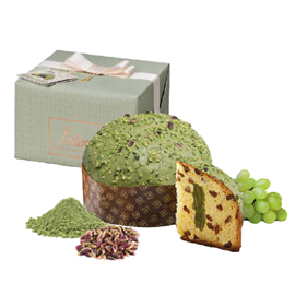 Panettone pistaccho matcha - linea top genesi - pistacchio/tè verde - 600 gr - loison