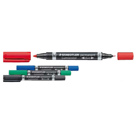 Pennarello lumocolor duo permanent 348 f/m verde