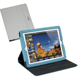Porta tablet in sintetico gommato 19,5x25cm silver niji