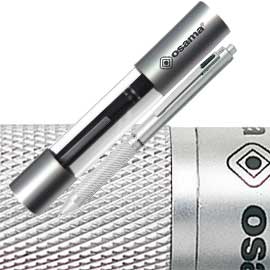 Penna sfera scatto multifunzione quadra fusto silver osama