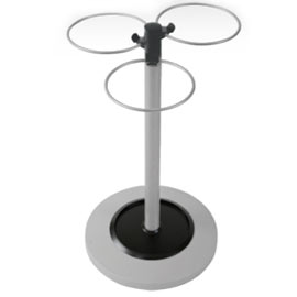 Portaombrelli in metallo silver/nero flower alba