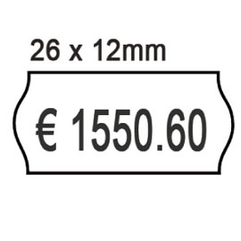 Pack 10 rotoli 1000 etich. 26x12mm onda bianco perm. Printex