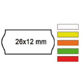 Pack 10 rotoli 1000 etich. 26x12mm onda verde perm. Printex