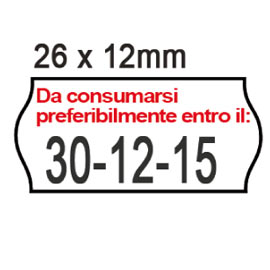 Pack 10 rotoli 1000 etich. 26x12mm onda 