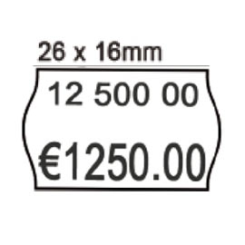 Pack 10 rotoli 1000 etich. 26x16mm onda bianco perm. Printex