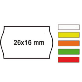 Pack 10 rotoli 1000 etich. 26x16mm onda rosso perm. Printex