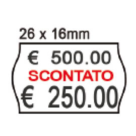 Pack 10 rotoli 1000 etich. 26x16mm onda 