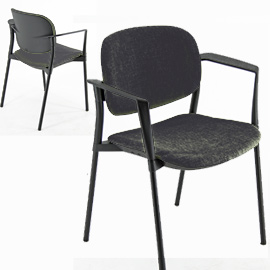Poltroncina visitatore step nero c/bracc.