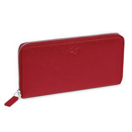 Portafoglio in pelle saffiano 19,5x10,5cm rosso niji