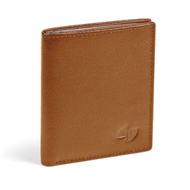 Portacard in pelle saffiano 8x9,5cm 16 card cognac niji