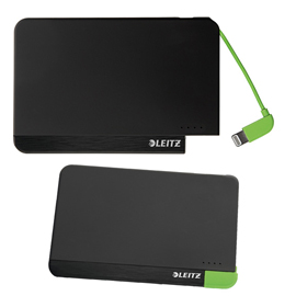 Powerbank slim hispeed c/cavo lightning nero leitz complete