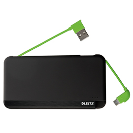 Powerbank slim hispeed c/cavo micro usb 6000mah nero leitz complete