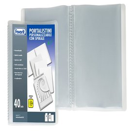 Portalistini c/spirale 22x30-40 personalizzabile trasp.emozioni favorit