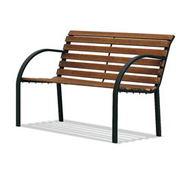 Panca da giardino parco - in acciaio e legno - 80 x 62 x 122 cm - garden friend