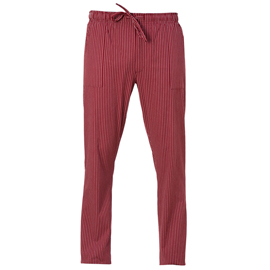 Pantalone da cuoco enrico - taglia l - gessato bordeaux - giblor's