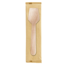 Palettina gelato monouso in legno - imbustata singolarmente - 9,6 cm - signor bio - conf. 2000 pezzi