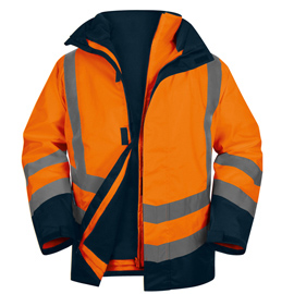 Parka 5 in 1 optimum 3 alta visibilita' - taglia xxl - arancio fluo - deltaplus