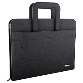 Portablocco flap - con manici - tessuto - nero - a4 - city time