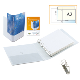 Raccoglitore fly 50 a4 4d 22x30cm personalizzabile bianco sei rota