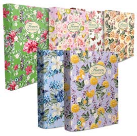 Raccoglitore a 4 anelli pigna nature flowers 27x32cm anelli 30mm