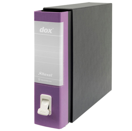 Registratore dox 2 grigio lilla 8cm f.to protocollo rexel