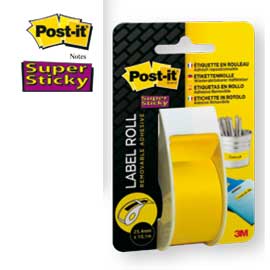 Rotolo post-it®super sticky 25mmx17,7mt giallo post-it 2650-yeu