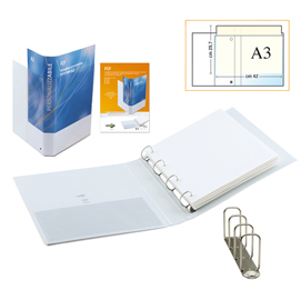 Raccoglitore fly 65 a4 4q 22x30cm personalizzabile bianco sei rota