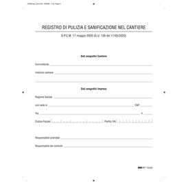 Registro di pulizia e sanificazione nel cantiere e2429 edipro