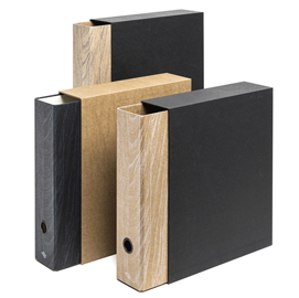 Registratore con custodia colorosa wood - 29x34 cm - dorso 8 cm - colori assortiti - ri,plast