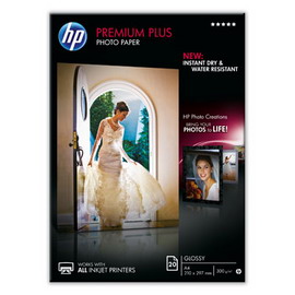 Risma 20 fg carta fotografica hp premium plus photo paper lucida a4 300gr