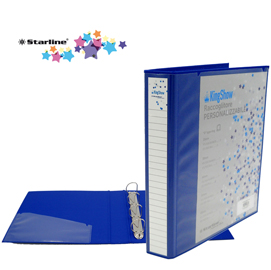 Raccoglitore kingshow 25 a4 4d blu 22x30cm personalizzabile starline