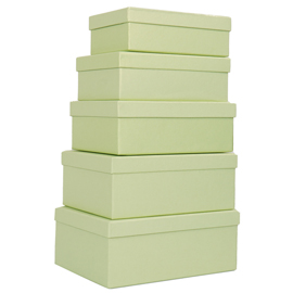Set scatole regalo - dimensioni assortite - fantasia green - conf. 5 pezzi