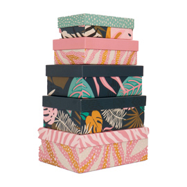 Set scatole regalo - dimensioni assortite - fantasia breeze - conf. 5 pezzi