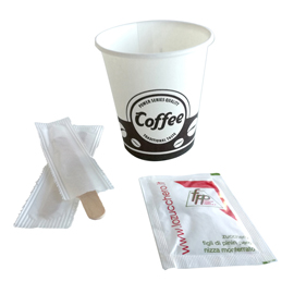 Serving kit - 50 bicchierini + 50 bustine zucchero + 50 palettine - figli di pinin pero