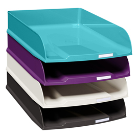 Set 4 vaschette portacorrispondenza combo - linea titane - 34,6 x 25,5 x 6,5cm - colori assortiti - exacompta