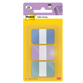 Segnapagina post-it index strong -  686-3coast - 25,4 x 38,1 mm - colori pastelllo - post-it - conf. 36 pezzi