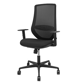 Sedia operativa mardos - con braccioli regolabili - tessuto - nero - piqueras y crespo