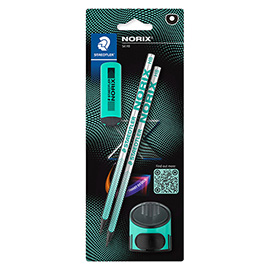 Set norix® - matite temperamatite gomma - turchese - staedtler
