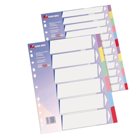 Separatore in cartoncino neutro con 6 tasti colorati 225gr f.to a4 king mec