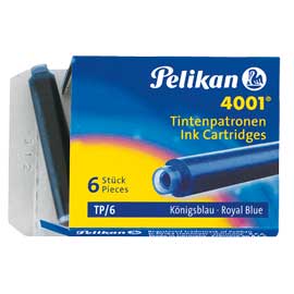 Scatola 6 cartucce inchiostro tp/6 blu royal pelikan 4001 (0atm01)