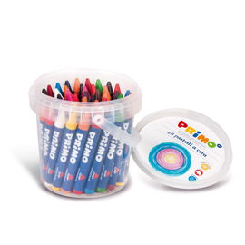 Secchiello 48 pastelli a cera jumbo Ø10,5mm 88mm 16colori primo