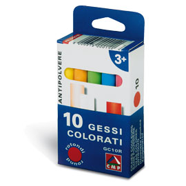 Scatola 10 gessetti tondi colorati cmp